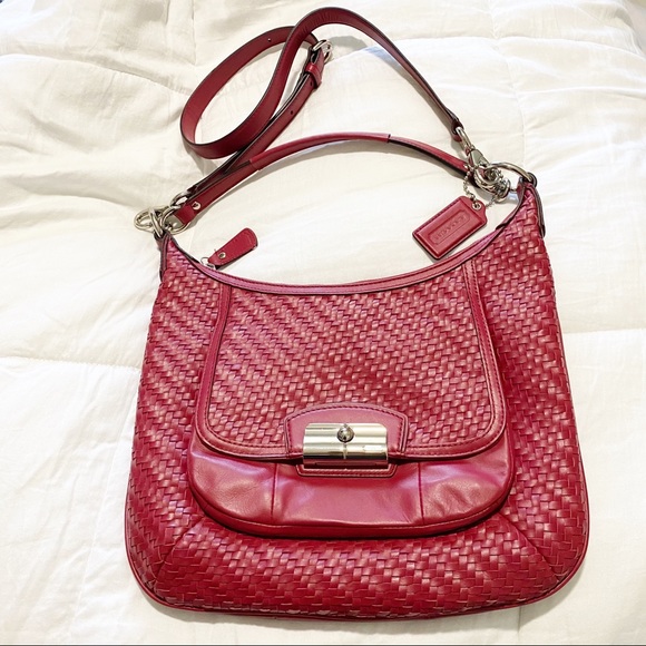 Coach Scarlet Kristin Woven Leather Hobo - Picture 1 of 13